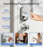 Thumbnail WiFi Smart Keyless Entry Door Lock with Handle — Smart Lock, TEEHO
