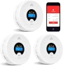 Thumbnail 3-Pack Smart Smoke & CO Detector Combo with App Notifications — Radon Detector, Soewolit