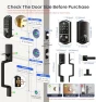 Thumbnail Smart Fingerprint Front Door Lock Set, App Control, 8-in-1 Keyless Entry Deadbolt with Lever Handle — Smart Lock, Veise