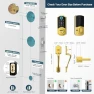 Thumbnail Smart Lock Front Door with Handle, Keyless Entry Door Lock Set, Fingerprint Smart Deadbolt with App Bluetooth,... — Smart Lock, SMONET