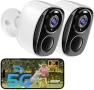 Thumbnail Upgraded 5G/2.4G WiFi Security Cameras Wireless Outdoor, 2K Battery Powered Home Indoor Camera with AI Motion Detection — Security Camera, ELECCTV