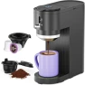Black, dishwasher-safe glass carafe with reusable filter