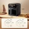 Thumbnail Air Fryer, 6.4Qt Stainless Steel with 8 Presets — Air Fryer, Bear
