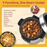 Thumbnail Electric Pressure Cooker 6 Quart Silver, Non-stick Pot, 9-in-1 Instant Pot, 12 Preset Functions with Touchscreen — Multicooker, Carori