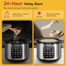 Thumbnail Electric Pressure Cooker 6 Quart Silver, Non-stick Pot, 9-in-1 Instant Pot, 12 Preset Functions with Touchscreen — Multicooker, Carori