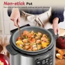 Thumbnail Electric Pressure Cooker 6 Quart Silver, Non-stick Pot, 9-in-1 Instant Pot, 12 Preset Functions with Touchscreen — Multicooker, Carori