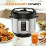 Thumbnail 6QT Electric Pressure Cooker, 16-in-1 & Non-Stick Stainless Steel Multi Cooker — Multicooker, Simple Deluxe