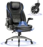 Thumbnail Ergonomic Computer Desk Chair, High Back Leather Chair with Padded Flip-up Arms, Swivel Home Office Chair Upgraded... — Smart Chairs, COLAMY