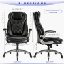 Thumbnail Ergonomic Computer Desk Chair, High Back Leather Chair with Padded Flip-up Arms, Swivel Home Office Chair Upgraded... — Smart Chairs, COLAMY