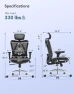 Thumbnail Ergonomic Mesh Office Chair, High Back Home Desk Chair with 3D Armrests, Lumbar Support and Adjustable Headrest,... — Smart Chairs, SIHOO
