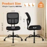 Thumbnail Armless Home Office Chair, Small Ergonomic Mesh Back Desk Chair with Lumbar Support and Wheels — Smart Chairs, CLATINA