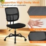 Thumbnail Armless Home Office Chair, Small Ergonomic Mesh Back Desk Chair with Lumbar Support and Wheels — Smart Chairs, CLATINA