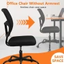 Thumbnail Armless Home Office Chair, Small Ergonomic Mesh Back Desk Chair with Lumbar Support and Wheels — Smart Chairs, CLATINA