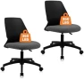 Thumbnail Armless Home Office Chair, Small Ergonomic Mesh Back Desk Chair with Lumbar Support and Wheels — Smart Chairs, CLATINA
