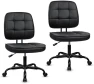 Thumbnail Armless Home Office Chair, Small Ergonomic Mesh Back Desk Chair with Lumbar Support and Wheels — Smart Chairs, CLATINA