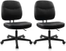 Thumbnail Armless Home Office Chair, Small Ergonomic Mesh Back Desk Chair with Lumbar Support and Wheels — Smart Chairs, CLATINA