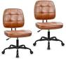 Thumbnail Armless Home Office Chair, Small Ergonomic Mesh Back Desk Chair with Lumbar Support and Wheels — Smart Chairs, CLATINA
