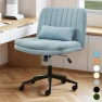 Thumbnail Criss Cross Chair with Wheels Armless Wide Cross Legged Office Chair — Smart Chairs, TUNYI