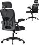 Thumbnail Ergonomic Mesh Office Chair with Adjustable Lumbar Support and Headrest — Smart Chairs, VASAGLE