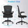 Thumbnail Ergonomic Office Chair, Mid Back Desk Chairs with Adjustable Height, Swivel Chair with Flip-Up Arms and Lumbar Support,... — Smart Chairs, naspaluro