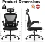 Thumbnail Ergonomic Office Chair with Headrest, Lumbar Support & Flip-up Armrests — Smart Chairs, OwgeinSet