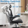 Thumbnail Ergonomic Office Chair with Headrest, Lumbar Support & Flip-up Armrests — Smart Chairs, OwgeinSet