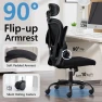 Thumbnail Ergonomic Office Chair with Headrest, Lumbar Support & Flip-up Armrests — Smart Chairs, OwgeinSet