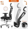Thumbnail Ergonomic Office Chair with Rollerblade Wheels - High Back Breathable Mesh, 4D Lumbar Support, Memory Foam Seat — Smart Chairs, Duramont