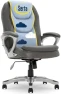 Thumbnail Executive Office Chair with Faux Leather and Mesh, Adjustable Ergonomic Comfy Seat with Lumbar Support — Smart Chairs, Serta