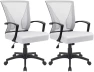 Thumbnail Mid Back Swivel Office Chair with Lumbar Support and Armrest — Smart Chairs, Furmax