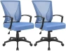 Thumbnail Mid Back Swivel Office Chair with Lumbar Support and Armrest — Smart Chairs, Furmax