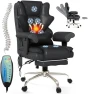Thumbnail 7-Point Massage Office Chair with Heated Desk, Ergonomic Executive Chair with Footrest, Adjustable Armrest — Massage Chairs, Mvpipi