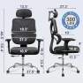 Thumbnail Big and Tall Reclining Ergonomic Desk Chair — Smart Chairs, DEVAISE