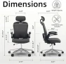 Thumbnail Ergonomic Breathable Mesh Office Chair with Flip-Up Arms — Smart Chairs, OHFILA