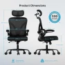 Thumbnail Ergonomic Office Chair with Lumbar Support & Headrest — Smart Chairs, PKPT