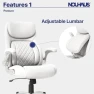Thumbnail Ergonomic PU Leather Office Chair with Click5 Lumbar Support and FlipAdjust Armrests — Smart Chairs, Nouhaus