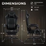 Thumbnail Gaming Chair with Footrest, Ergonomic Leather Mesh Chair, Massage Lumbar Support — Smart Chairs, Dowinx