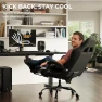 Thumbnail Gaming Chair with Footrest, Ergonomic Leather Mesh Chair, Massage Lumbar Support — Smart Chairs, Dowinx