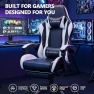 Thumbnail Gaming Chair with Footrest, Ergonomic Reclining, Lumbar Support & Massage, High Back Racing Style, Adjustable Headrest,... — Smart Chairs, Mr IRONSTONE