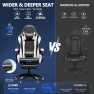 Thumbnail Gaming Chair with Footrest, Ergonomic Reclining, Lumbar Support & Massage, High Back Racing Style, Adjustable Headrest,... — Smart Chairs, Mr IRONSTONE
