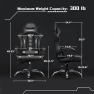 Thumbnail Gaming Chair with Headrest and Massage Lumbar Support — Smart Chairs, Yaheetech
