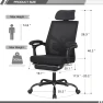 Thumbnail Mesh Ergonomic Office Chair with Footrest — Smart Chairs, Qulomvs