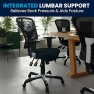 Thumbnail Mid-Back Swivel Desk Chair with Wheels, Mesh Back, Padded Seat, and Armrests — Smart Chairs, Flash Furniture