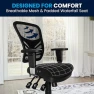 Thumbnail Mid-Back Swivel Desk Chair with Wheels, Mesh Back, Padded Seat, and Armrests — Smart Chairs, Flash Furniture
