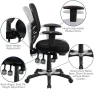 Thumbnail Mid-Back Swivel Desk Chair with Wheels, Mesh Back, Padded Seat, and Armrests — Smart Chairs, Flash Furniture