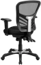 Thumbnail Mid-Back Swivel Desk Chair with Wheels, Mesh Back, Padded Seat, and Armrests — Smart Chairs, Flash Furniture