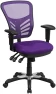 Thumbnail Mid-Back Swivel Desk Chair with Wheels, Mesh Back, Padded Seat, and Armrests — Smart Chairs, Flash Furniture