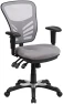 Thumbnail Mid-Back Swivel Desk Chair with Wheels, Mesh Back, Padded Seat, and Armrests — Smart Chairs, Flash Furniture