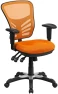 Thumbnail Mid-Back Swivel Desk Chair with Wheels, Mesh Back, Padded Seat, and Armrests — Smart Chairs, Flash Furniture