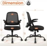 Thumbnail Office Chair Gaming Desk Computer Mesh Ergonomic Chair with Flip-up Arms Comfy Lumbar Support Adjustable Height Rolling... — Smart Chairs, NEO CHAIR